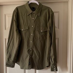 Todd Snyder Dark Olive LS Casual Shirt Button Down shirt Sz L.  NWOT